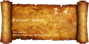 Kerner Antal névjegykártya